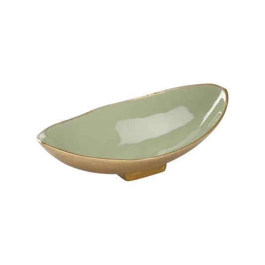 Green Enameled Olive Bowl