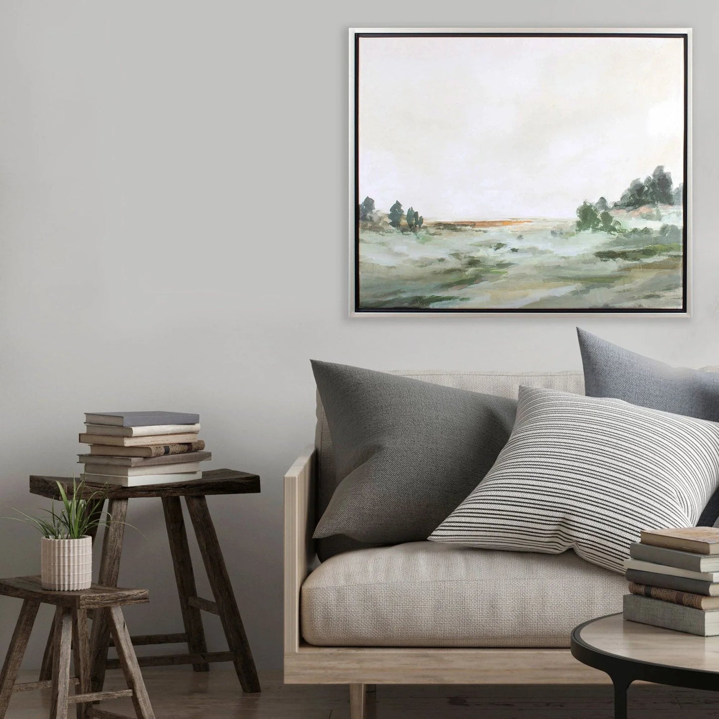 Green Landscape Green Canvas Art