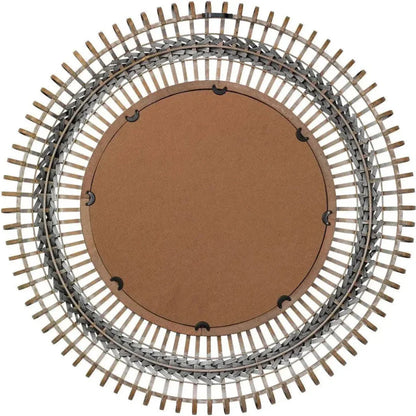 Grey Bamboo Grove Braided Wall Mirror - LOOMLAN - Jamie Young - Wall Mirrors