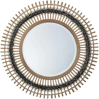 Grey Bamboo Grove Braided Wall Mirror - LOOMLAN - Jamie Young - Wall Mirrors