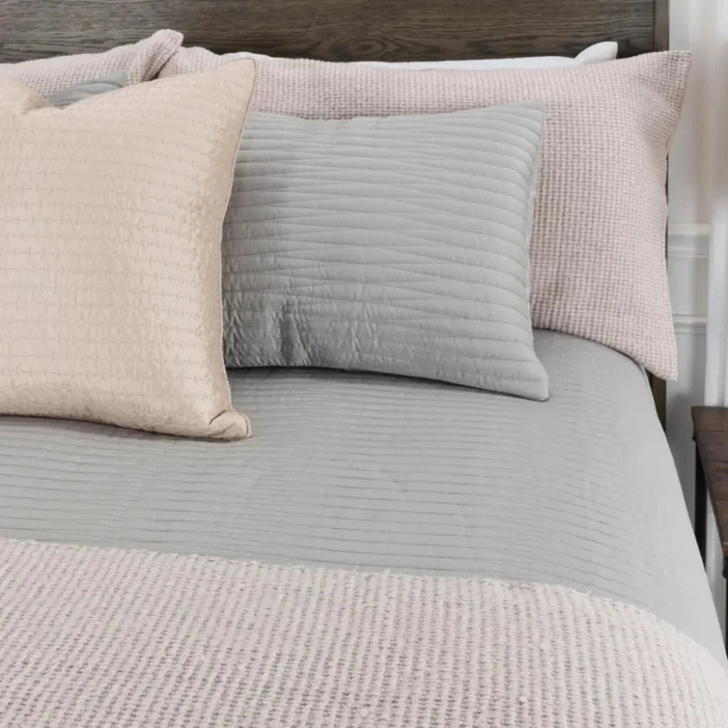 Grey Bed Quilt 3 Piece Set Parker - LOOMLAN - LOOMLAN - Throw Pillows