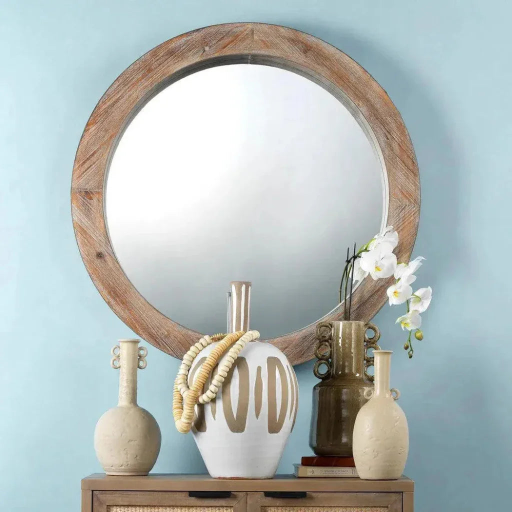 Grey Veneer Reclaimed Wall Mirror - LOOMLAN - Jamie Young - Wall Mirrors