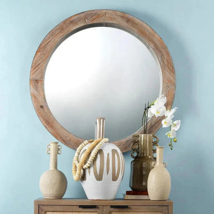 Grey Veneer Reclaimed Wall Mirror - LOOMLAN - Jamie Young - Wall Mirrors