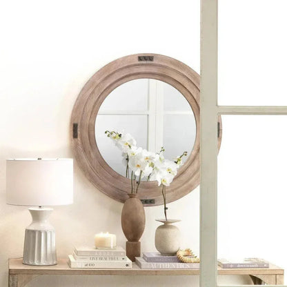 Grey Washed Fir wood Foreman Wall Mirror - LOOMLAN - Jamie Young - Wall Mirrors