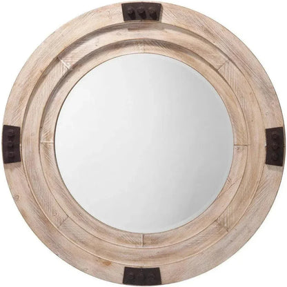 Grey Washed Fir wood Foreman Wall Mirror - LOOMLAN - Jamie Young - Wall Mirrors
