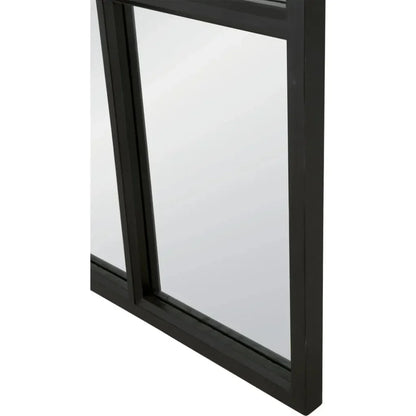 Grid Wooden Vertical Arched Floor Mirror-Floor Mirrors-Essentials For Living-LOOMLAN