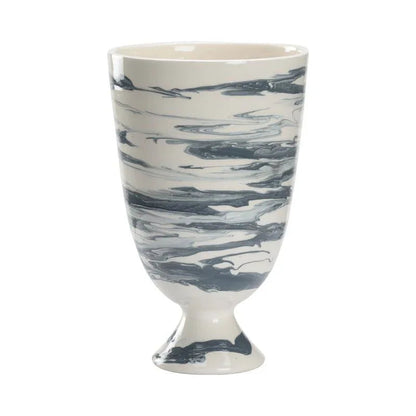 Grigio Footed Marble Made Vase - LOOMLAN - Chelsea House - Vases & Jars