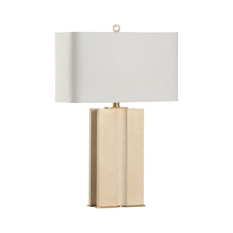 Groove Stone Texture Linen Shade Table Lamp - LOOMLAN - Chelsea House - Table Lamps