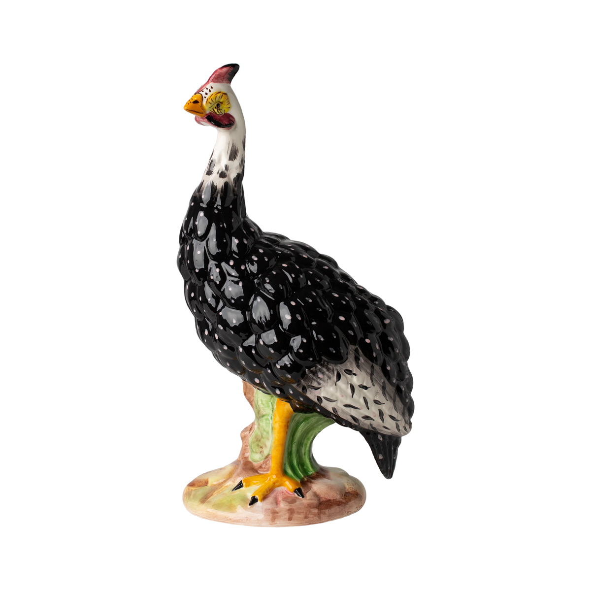 Guinea Hand-Painted Ceramic Hen Sculpture