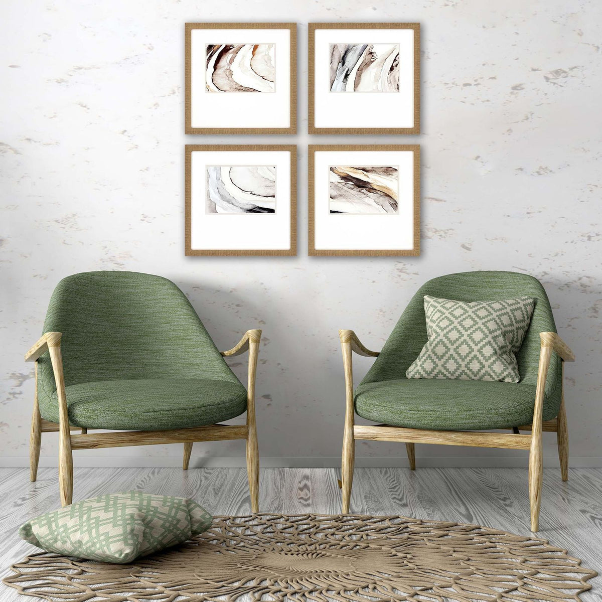 Gulf Neutral Framed Wall Art 4PC -- view 2
