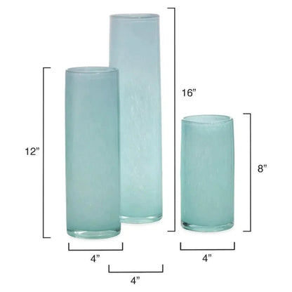 Gwendolyn Hand Blown Glass Cylinder Vases 3PC - LOOMLAN - Jamie Young - Vases & Jars