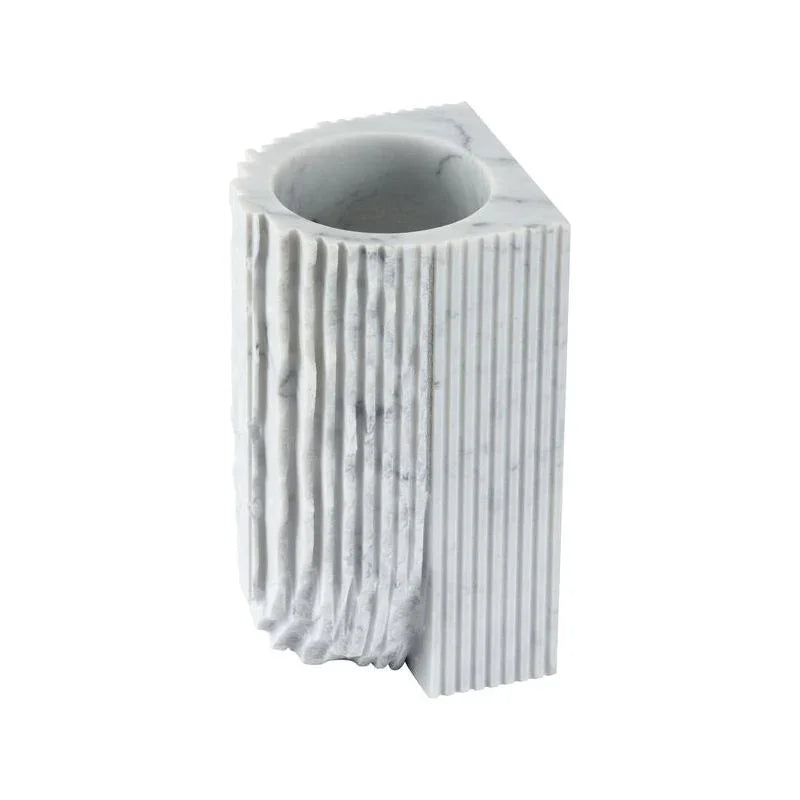 Gwyn Carrera Marble Made White Vase - LOOMLAN - Wildwood - Vases & Jars