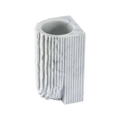 Gwyn Carrera Marble Made White Vase - LOOMLAN - Wildwood - Vases & Jars
