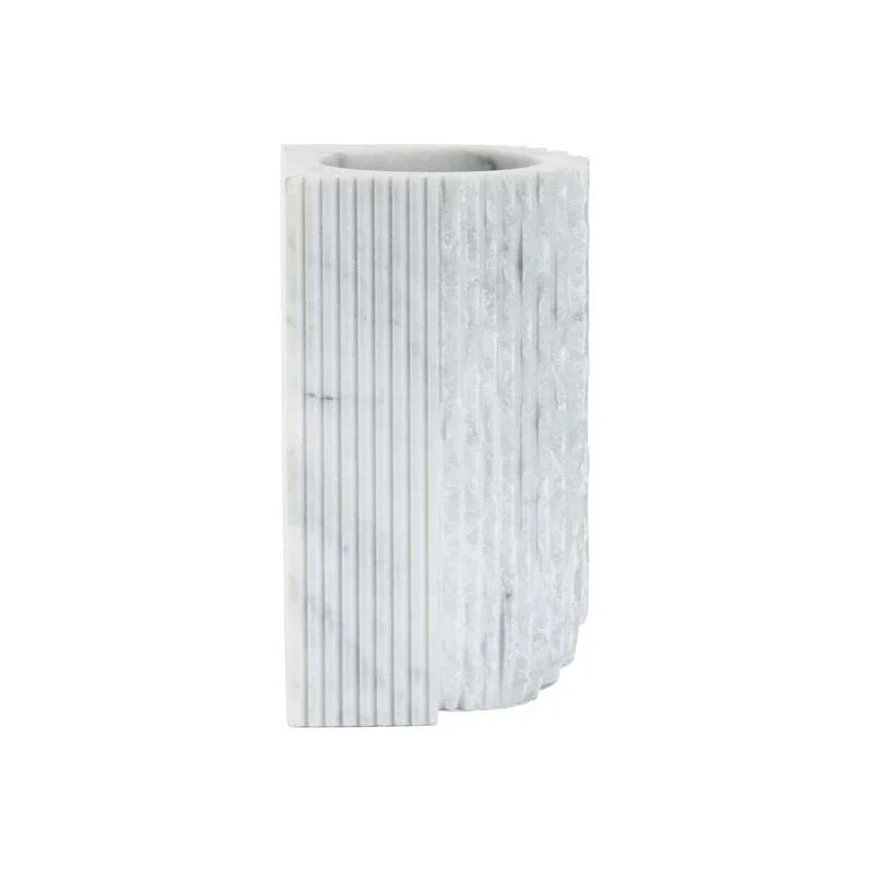 Gwyn Carrera Marble Made White Vase - LOOMLAN - Wildwood - Vases & Jars