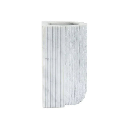 Gwyn Carrera Marble Made White Vase - LOOMLAN - Wildwood - Vases & Jars