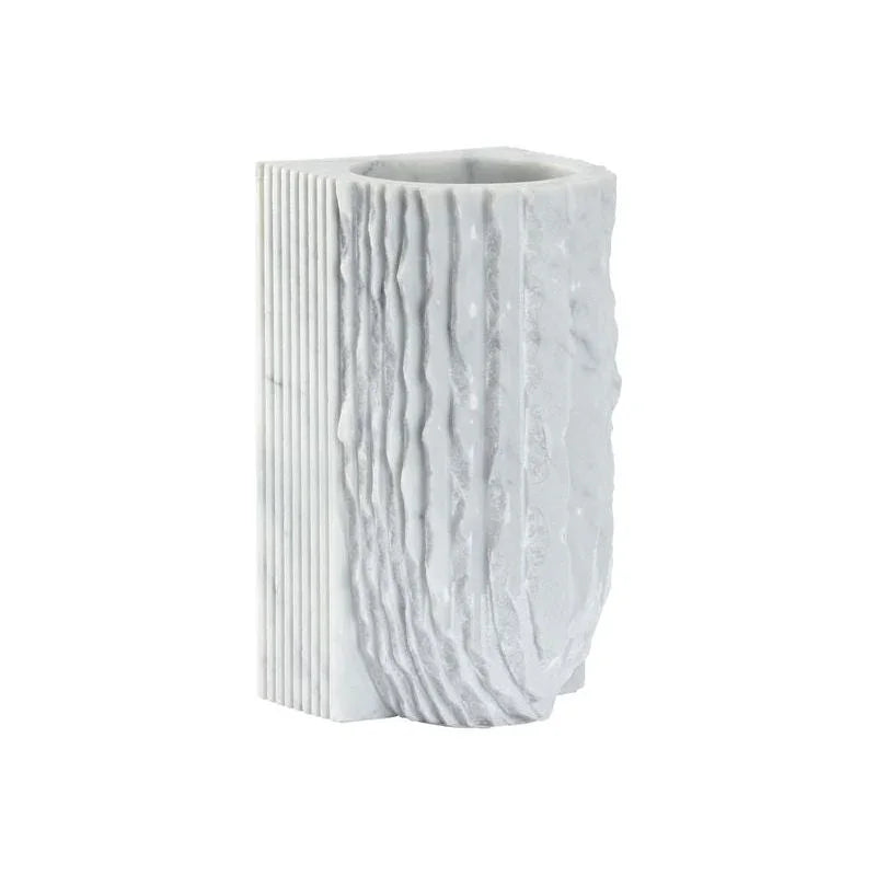 Gwyn Carrera Marble Made White Vase - LOOMLAN - Wildwood - Vases & Jars