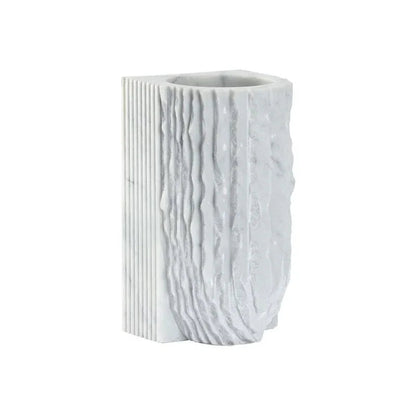 Gwyn Carrera Marble Made White Vase - LOOMLAN - Wildwood - Vases & Jars