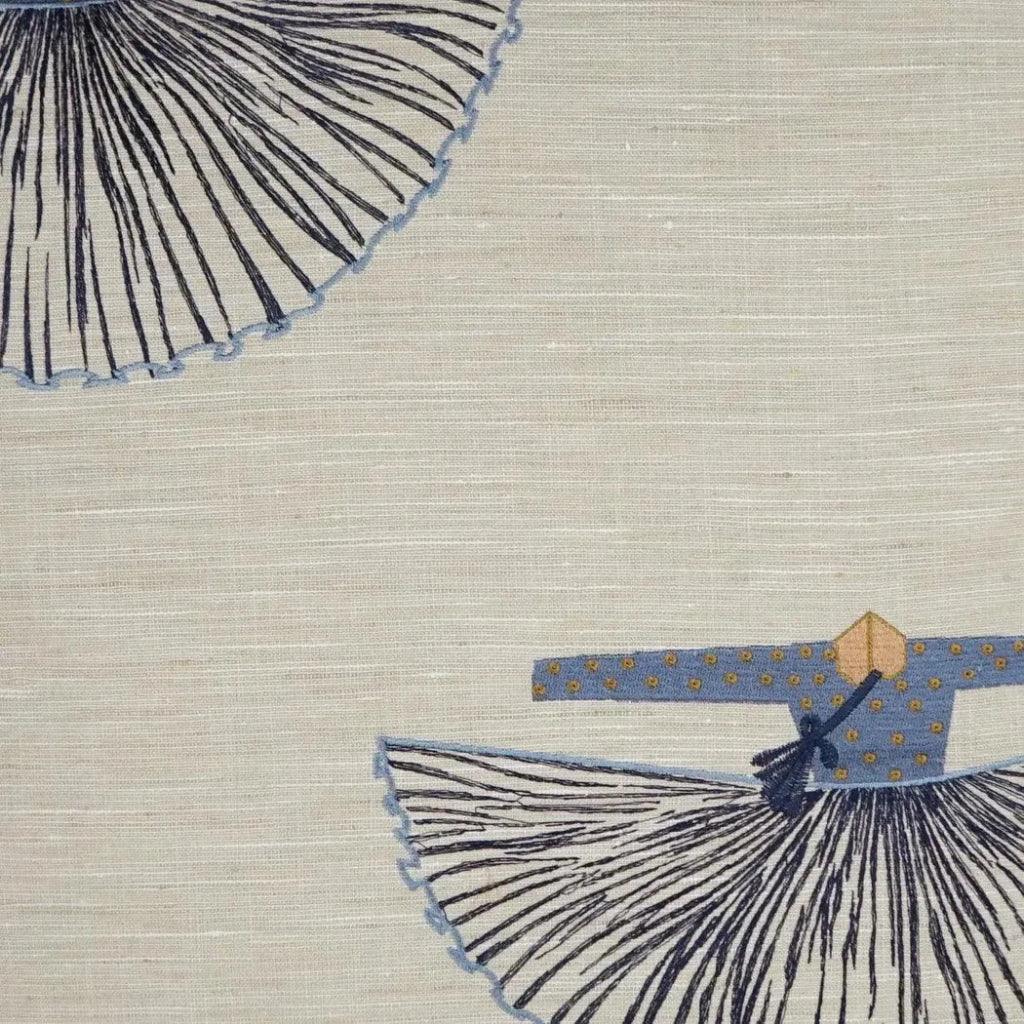 Hakam Novelty Embroidery Blue Large Throw Pillow Insert - LOOMLAN - D.V. Kap - Throw Pillows