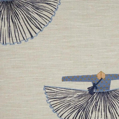 Hakam Novelty Embroidery Blue Large Throw Pillow Insert - LOOMLAN - D.V. Kap - Throw Pillows