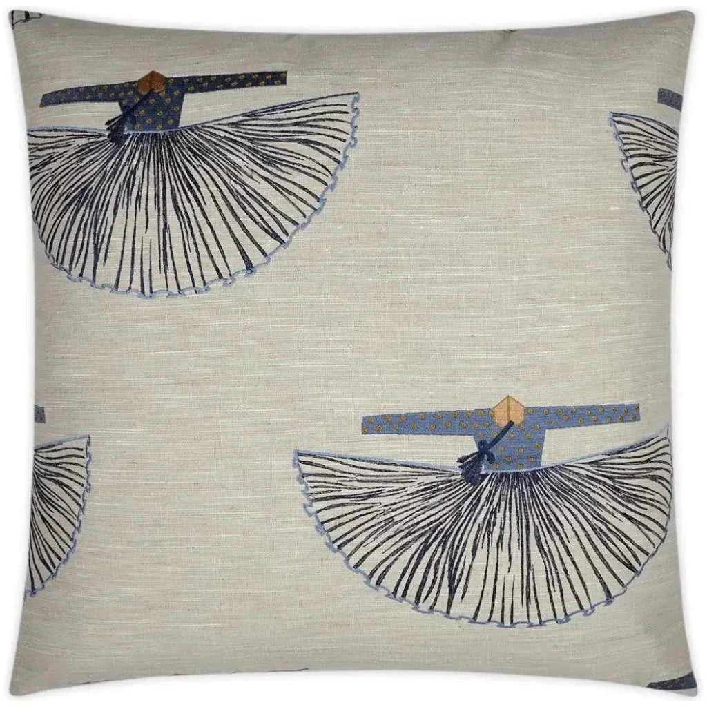 Hakam Novelty Embroidery Blue Large Throw Pillow Insert - LOOMLAN - D.V. Kap - Throw Pillows