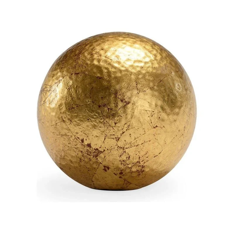 Chelsea House Hammered Gold Ball Warm Glow Sculpture