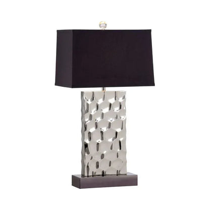 Hammered Honeycomb Steel Made Table Lamp - LOOMLAN - Wildwood - Table Lamps