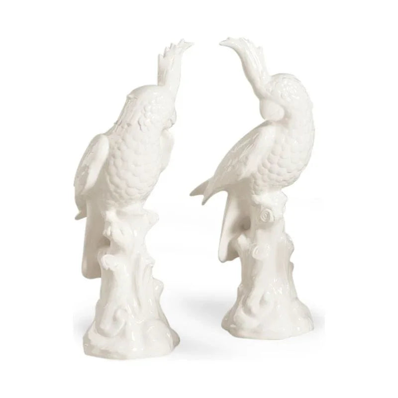 Hand Finished Ceramic Made Large Parrot Sculpture (Pr) - LOOMLAN - Chelsea House - Statues & Sculptures