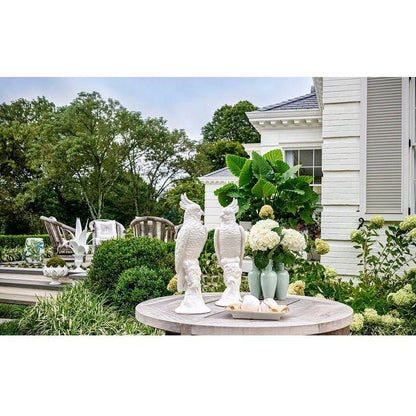 Hand Glazed Ceramic Made Cockatoo Sculpture (Pr) - LOOMLAN - Chelsea House - Statues & Sculptures