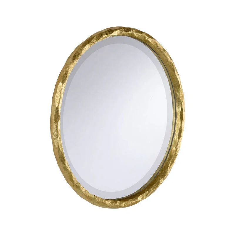 Hand Hammered Round Wall Mirror (Large) - LOOMLAN - Chelsea House - Wall Mirrors