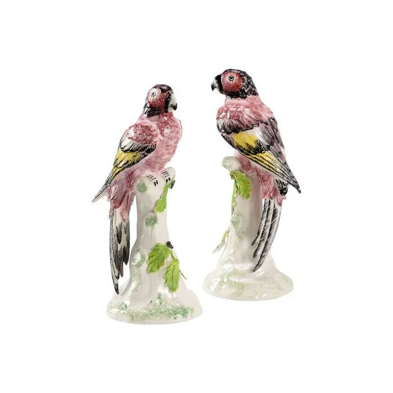 Hand Painted Kenya Parrots Sculpture (Pr) - LOOMLAN - Chelsea House - Statues & Sculptures