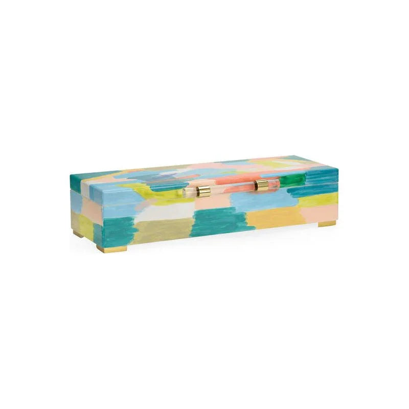 Hand Painted Multicolor Wooden Box - LOOMLAN - Chelsea House - Boxes & Bowls