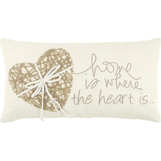 Heart White & Gold Lumbar Pillow With Insert - LOOMLAN - LOOMLAN - Throw Pillows