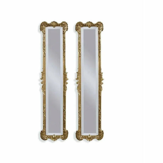 Helena 2 Panel Wall Mirrors 50" Rectangle Gold Leaf - LOOMLAN - Bassett Mirror - Wall Mirrors