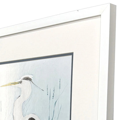 Heron on Blue Blue Canvas Art 2PC