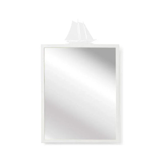 High Tide White Lacquered Metal Framed Wall Mirror - LOOMLAN - Chelsea House - Wall Mirrors