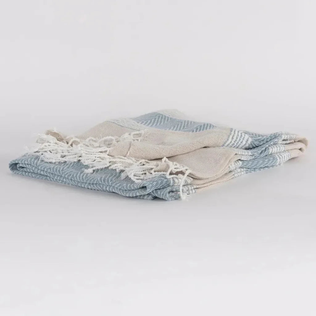 Hilda Soft Cotton Throw Blanket With Fringe - LOOMLAN - LOOMLAN - Throw Blankets