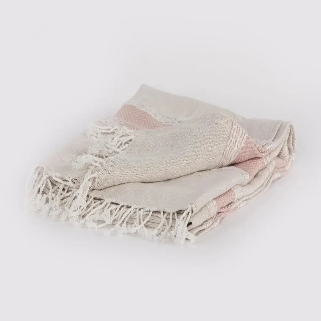 Hilda Soft Cotton Throw Blanket With Fringe - LOOMLAN - LOOMLAN - Throw Blankets