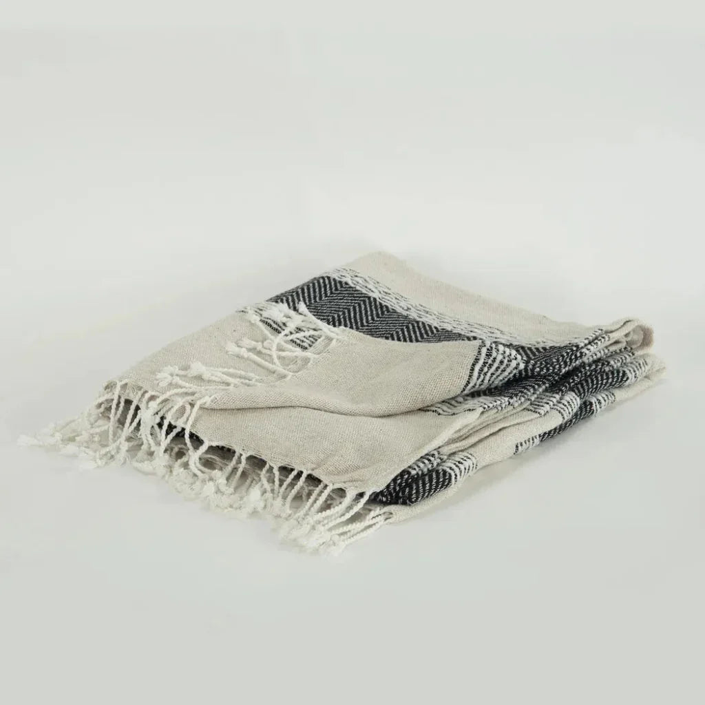 Hilda Soft Cotton Throw Blanket With Fringe - LOOMLAN - LOOMLAN - Throw Blankets