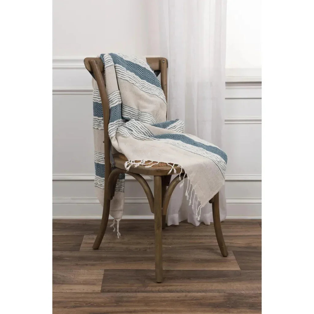 Hilda Soft Cotton Throw Blanket With Fringe - LOOMLAN - LOOMLAN - Throw Blankets