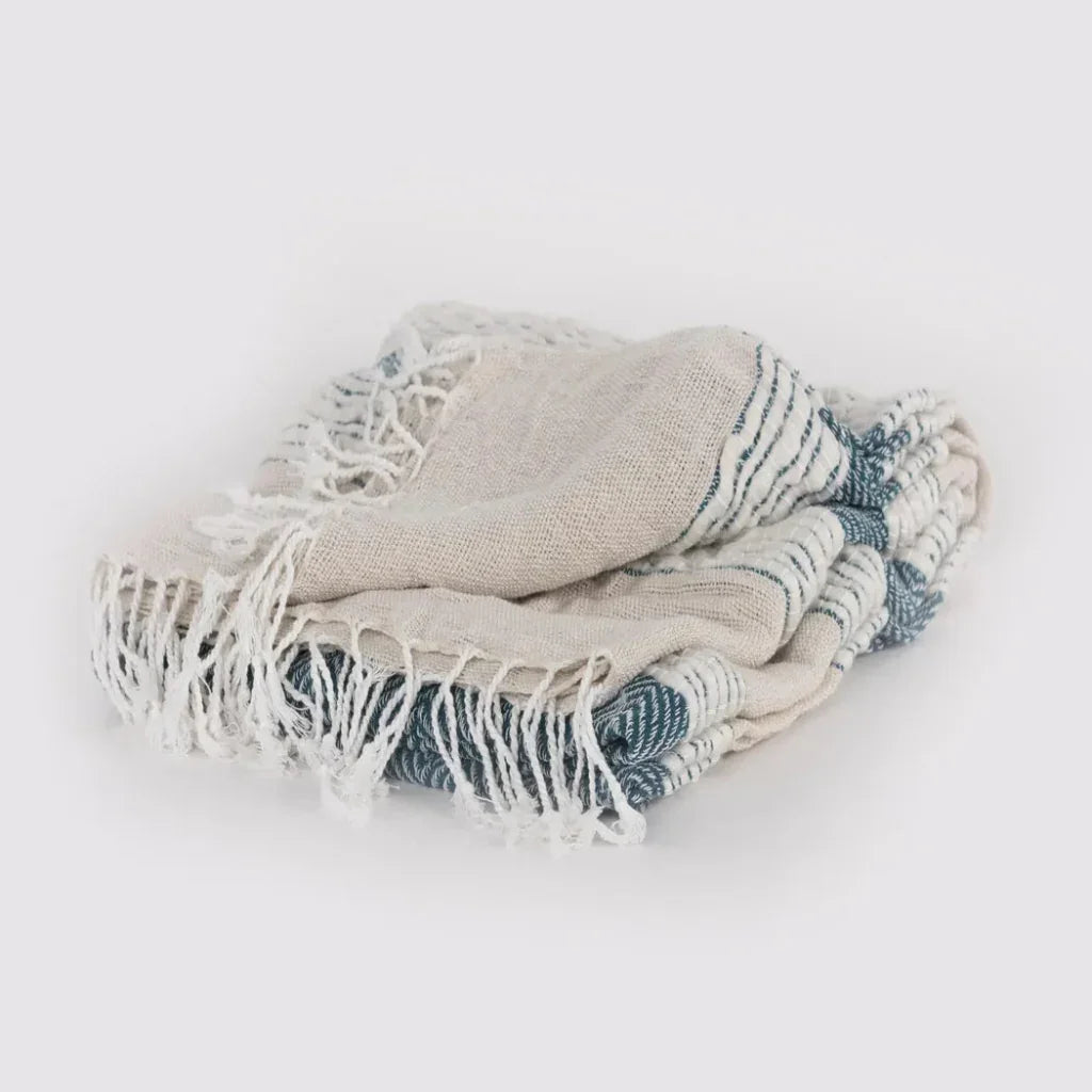 Hilda Soft Cotton Throw Blanket With Fringe - LOOMLAN - LOOMLAN - Throw Blankets