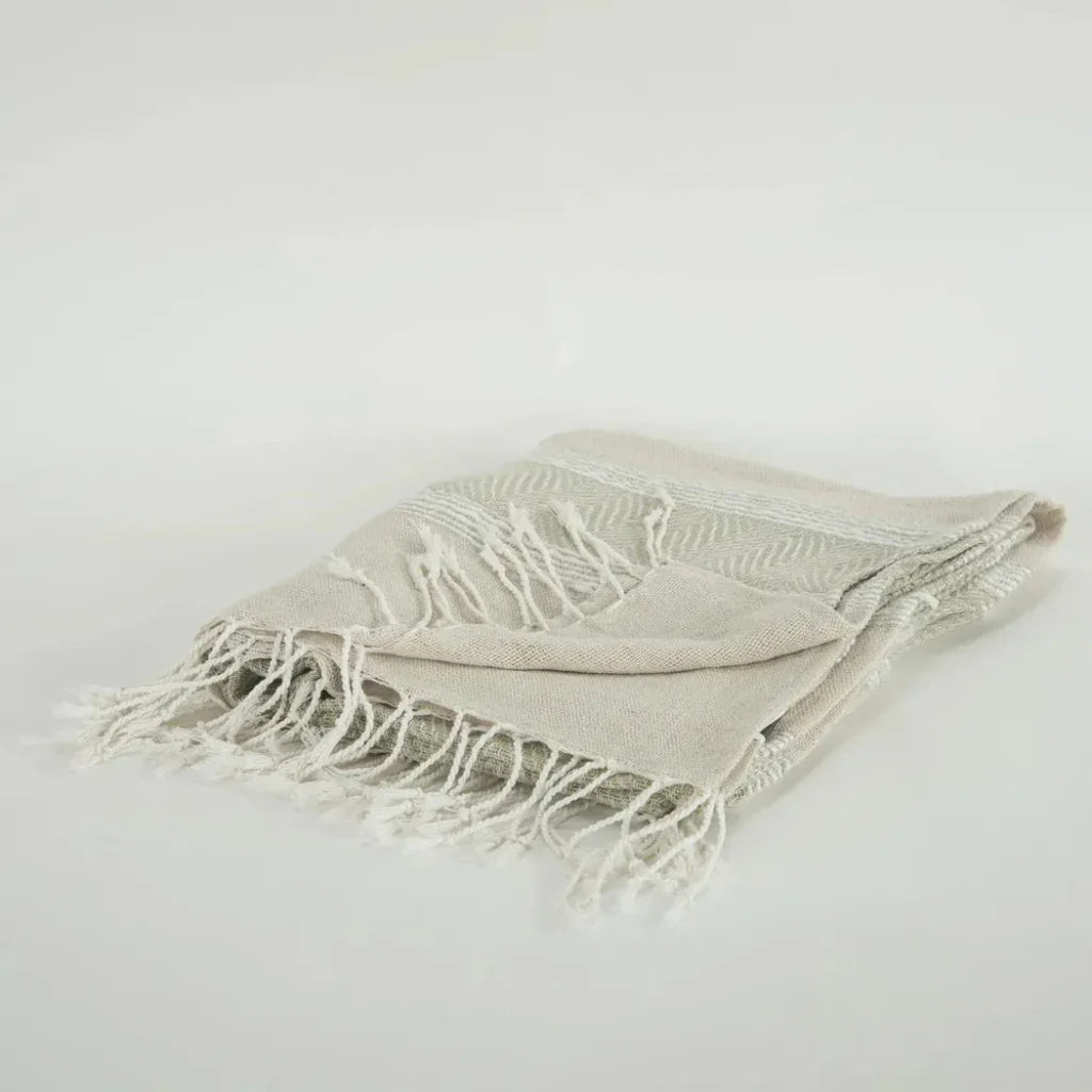 Hilda Soft Cotton Throw Blanket With Fringe - LOOMLAN - LOOMLAN - Throw Blankets
