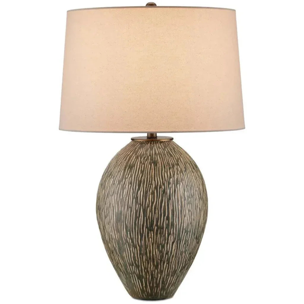 Hildreth Porcelain & Metal Green Table Lamp - LOOMLAN - Currey & Co - Table Lamps