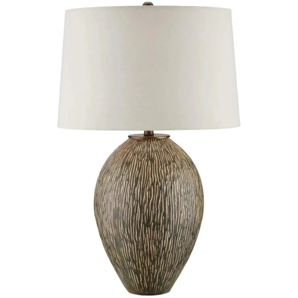 Hildreth Porcelain & Metal Green Table Lamp - LOOMLAN - Currey & Co - Table Lamps
