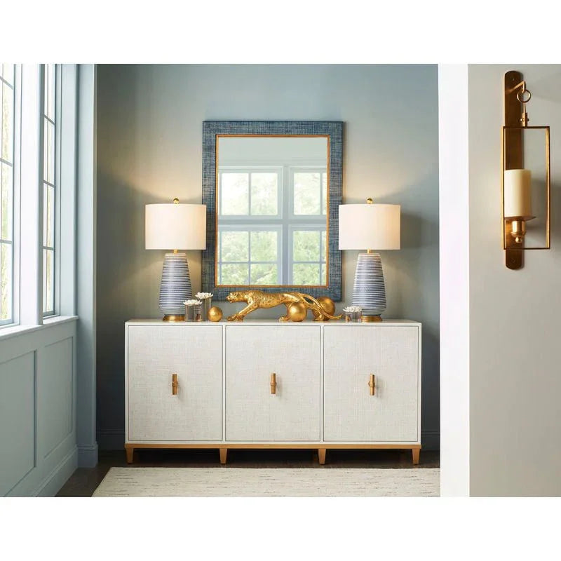 Hive Drum Shade Antique Gold Leaf Base Table Lamp - LOOMLAN - Chelsea House - Table Lamps