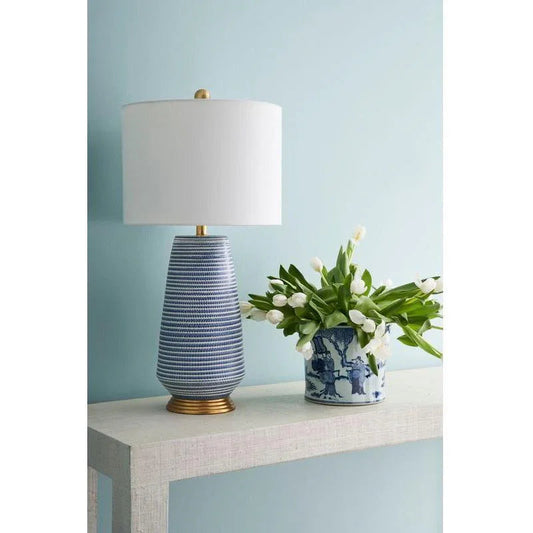 Hive Drum Shade Antique Gold Leaf Base Table Lamp - LOOMLAN - Chelsea House - Table Lamps