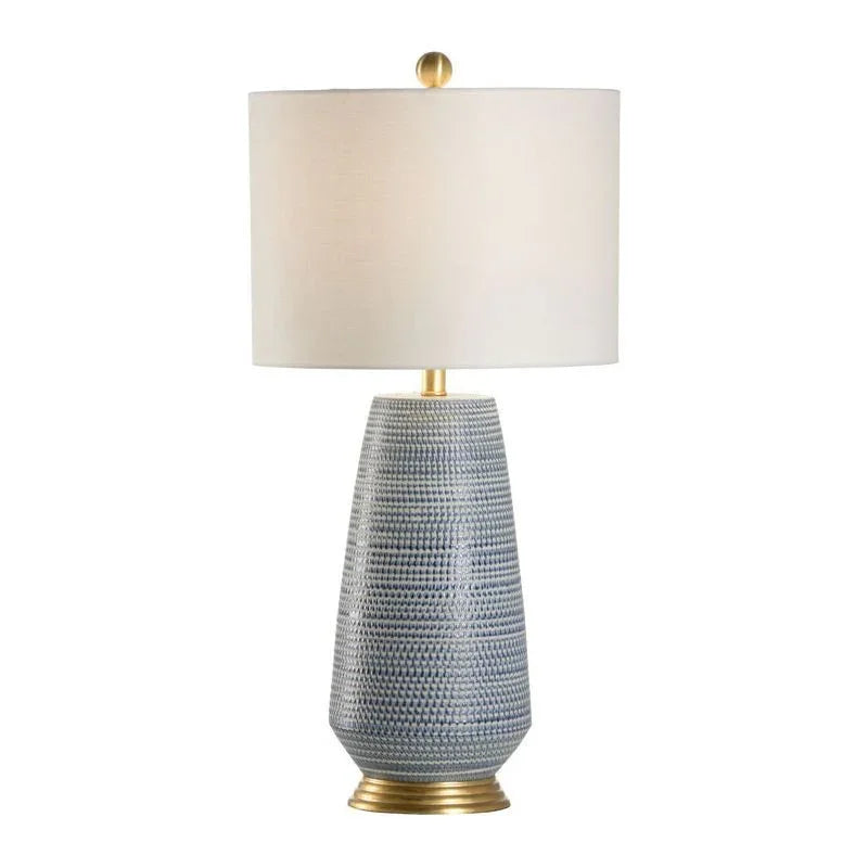 Hive Drum Shade Antique Gold Leaf Base Table Lamp - LOOMLAN - Chelsea House - Table Lamps
