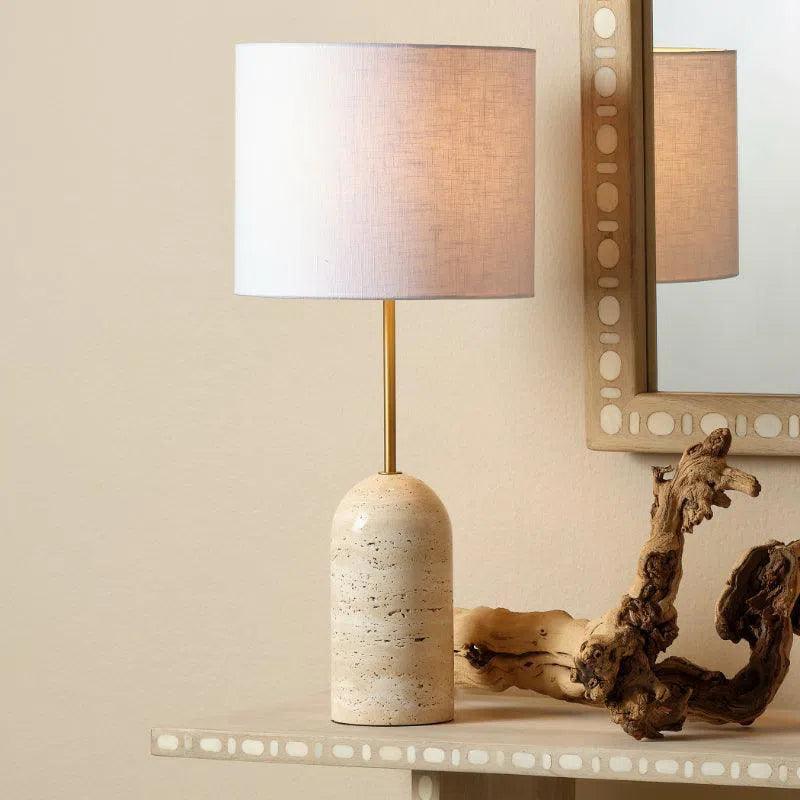 Holt Table Lamp in Travertine - LOOMLAN - Jamie Young - Table Lamps