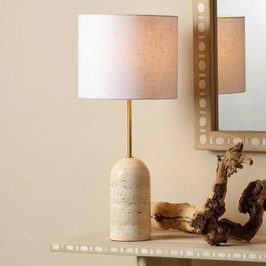 Holt Table Lamp in Travertine - LOOMLAN - Jamie Young - Table Lamps