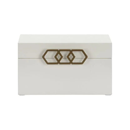 Honeycomb Style White Tiffany Box - LOOMLAN - Chelsea House - Boxes & Bowls
