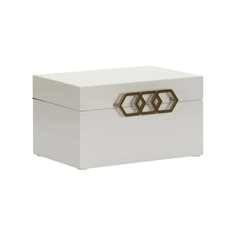 Honeycomb Style White Tiffany Box - LOOMLAN - Chelsea House - Boxes & Bowls
